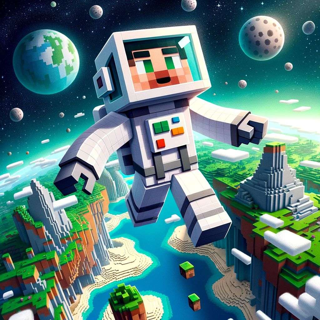 an astronaut in Minecraft